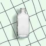 8 oz Clear Glass Boston Round Bottles with Black Caps