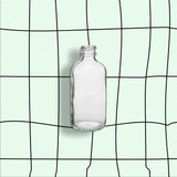 1 oz Clear Glass Boston Round Bottles with Black Caps