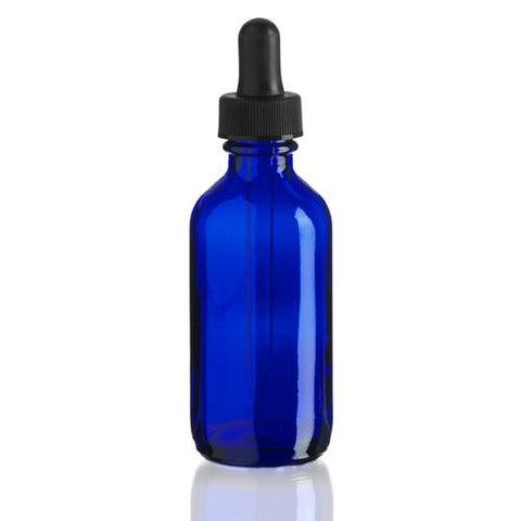 1 oz Cobalt Blue Glass Boston Round Bottles with Dropper - AROMA SHORE