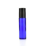 Cobalt Blue, 10 ml Glass Roll-on Bottles with rollerball and Black Caps - AROMA SHORE