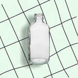 4 oz Clear Glass Boston Round Bottles with Black Caps