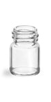 Tubing 1/2 dram Glass Vials, Clear Glass Vials w/ Black Phenolic Cone Lined Caps