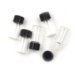 Tubing 1/2 dram Glass Vials, Clear Glass Vials w/ Black Phenolic Cone Lined Caps